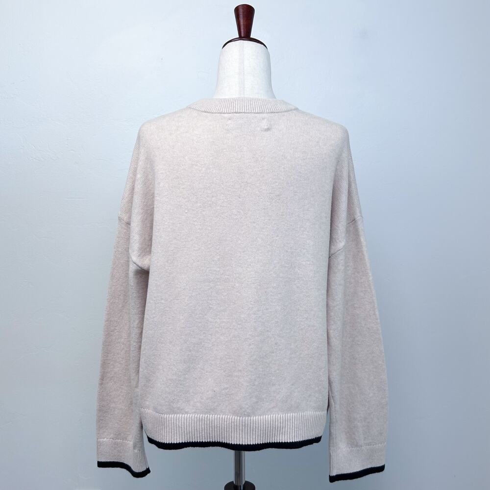Ann Taylor LOFT Cream Horse Western Knit Crewneck Long Sleeve Sweater MEDIUM - Picture 6 of 11